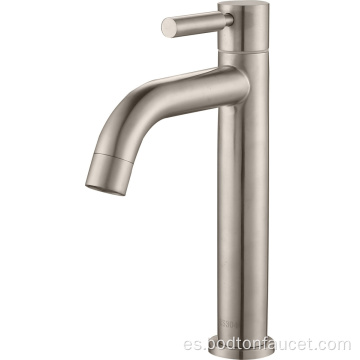 Grifo de acero inoxidable dorado para baño.